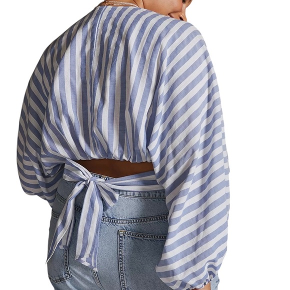 DOLAN left coast collection V-Neck Blouse Stripe Zipper Closure Size 2X - Picture 4 of 11